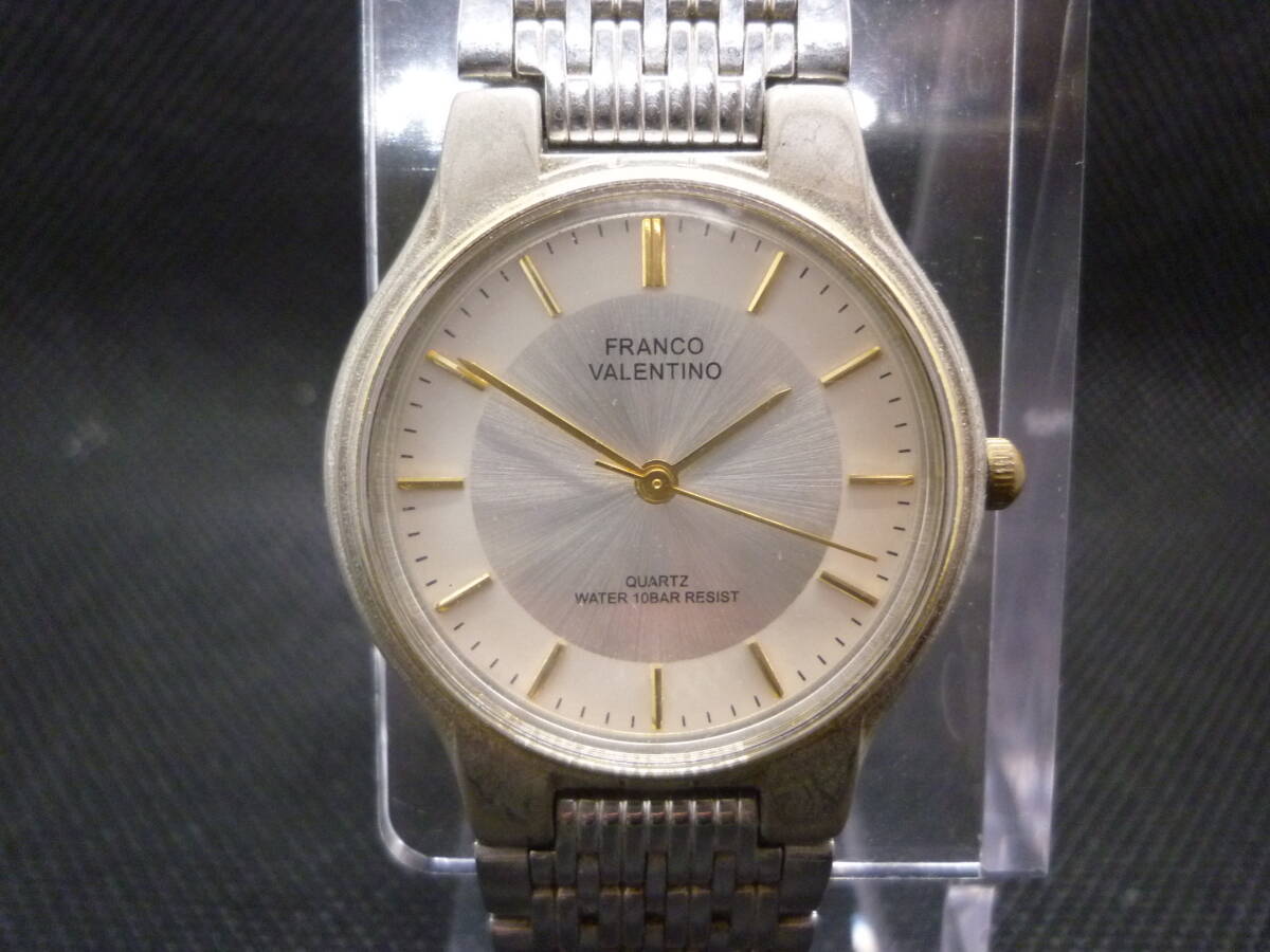 (T-128) 中古 腕時計 フランコ バレンチノ クォーツ FRANCO VALENTINO quartz 未稼働 ジャンク品 ※発送ゆうパケットポストmini拍卖