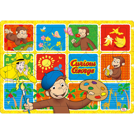 @【即決】★おさるのジョージ パズル★70ピース ショウワノート B4サイズ 3才以上 裏面にお楽しみボード キャラクター // 151 5368 02拍卖