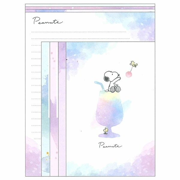 @【即決】★スヌーピー レターセット★クラックス PEANUTS SNOOPY 便箋 封筒 手紙セット キャラクター ドリンク パステルカラー // 128221拍卖