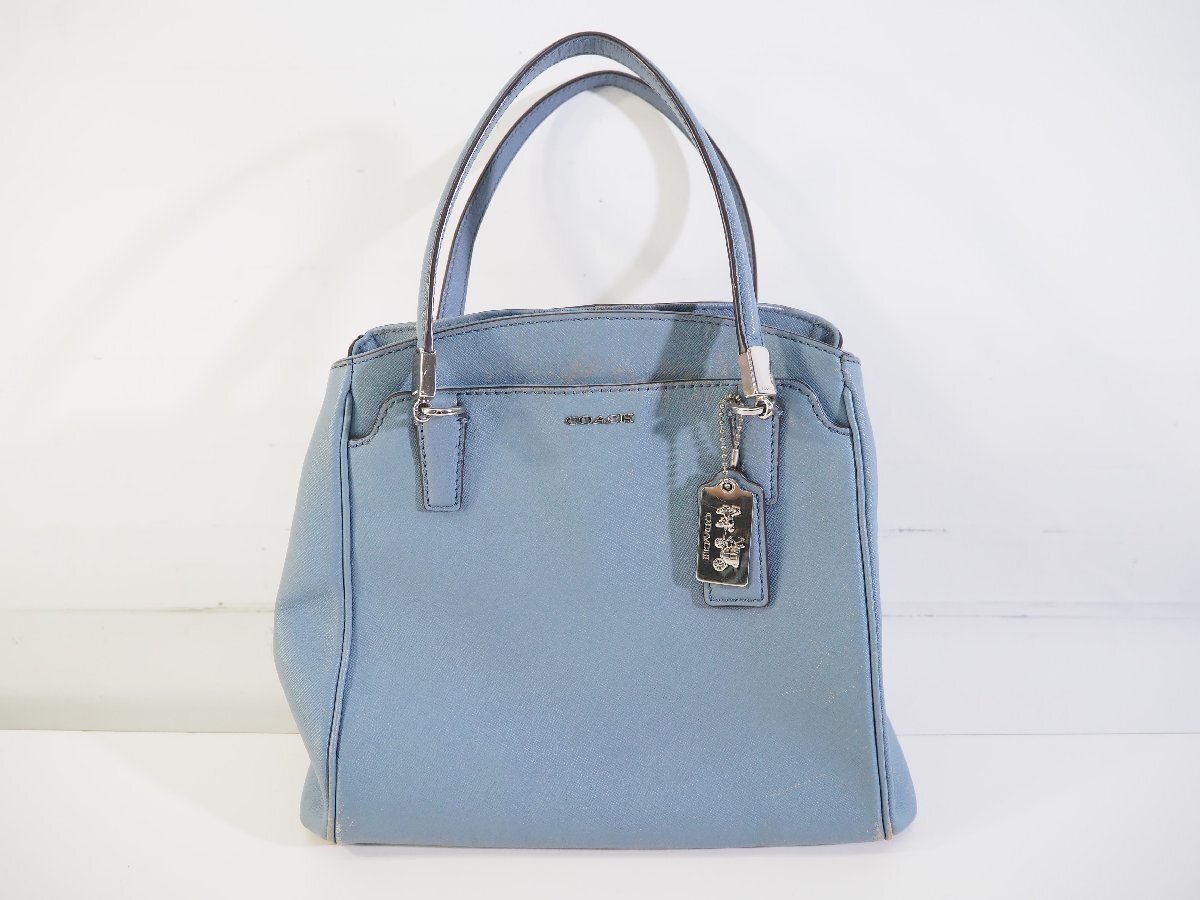 ☆468☆ COACH コーチ ハンドバッグ ショルダーバッグ 2way 27886 ライトブルー拍卖
