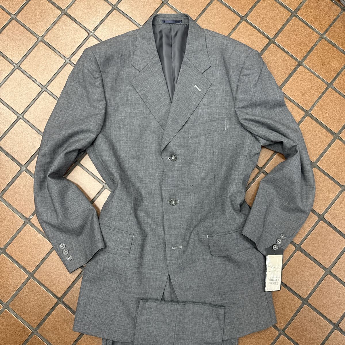 新品☆未使用【サイズA7 XL★超軽量】3Bシングルスーツ メンズスーツ グレー 背抜き サイドベンツ 2タック セットアップ 春夏 さらさら生地拍卖