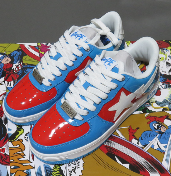 A BATHING APE Bape Sta Marvel Comics Captain America 26cm US8拍卖