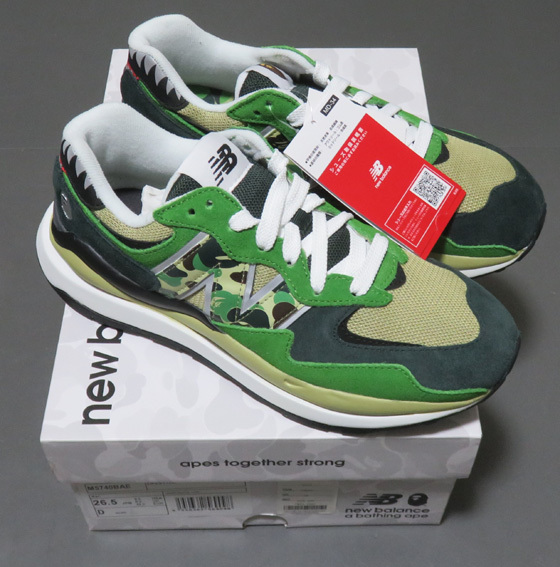 A BATHING APE BAPE x New Balance M5740BAE 57/40 GREEN 26.5cm US8.5拍卖