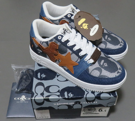 A Bathing Ape BAPE COACH BAPESTA 24.5cm US6.5拍卖