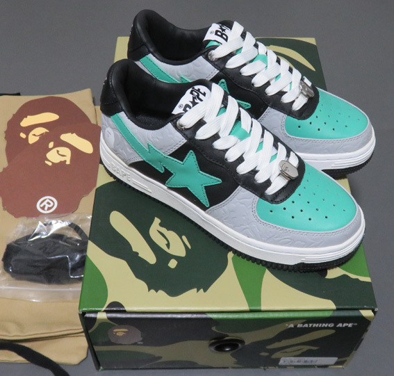 A BATHING APE BAPE STA Low Grey Green 23cm US5拍卖
