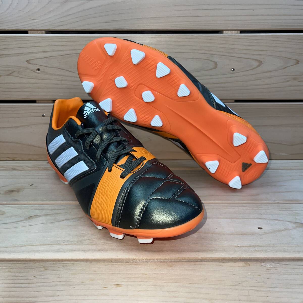 アディダス 23.5cm ナイトロチャージ ジュニア グリーン オレンジ adidas nitrocharge 2.0 HG J キッズ サッカースパイク 緑 橙色 ③拍卖