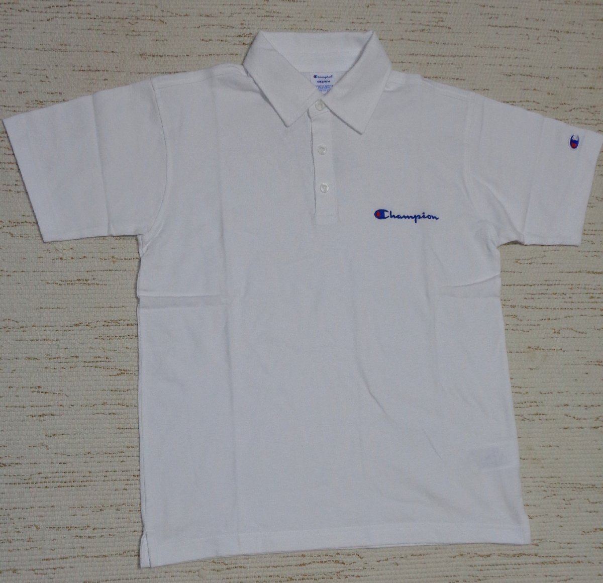 セール15% Champion チャンピオン C3-X361 ワンポイント 天竺 ポロシャツ 半袖 COTTON USA 白 L メンズ 人気 おすすめ拍卖