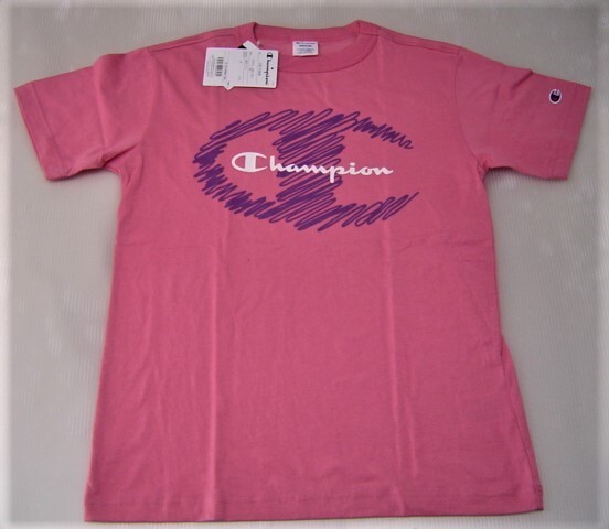 セール20%off Champion チャンピオン 新作 Cエラスト ロゴプリントTシャツ 半袖 丸首 クルーネック ピンク L C3-T309 メンズ レディース拍卖