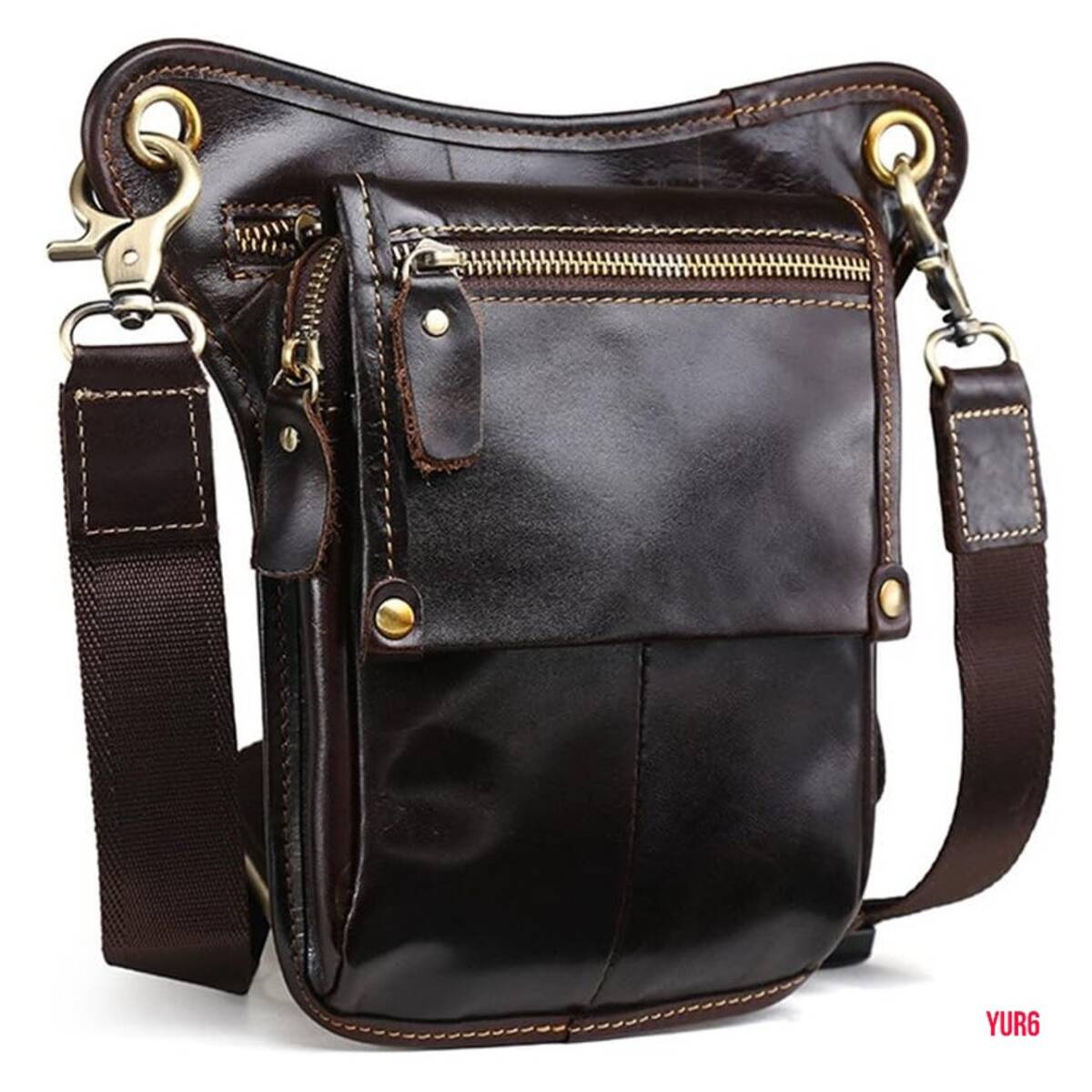 本革 アンティーク感 スタイリッシュ レッグバッグ 小物収納 ツーリング バイク アウトドア 作業 耐久性 ホルスターバッグ ブラウン拍卖