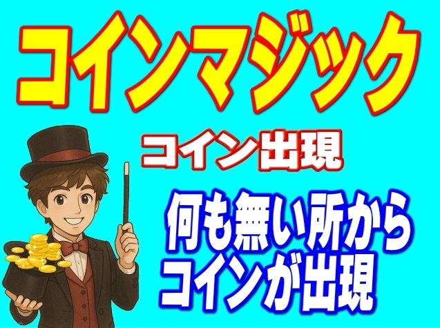 マジック動画 コインが出現 だれでも出来てみんなが驚く手品拍卖