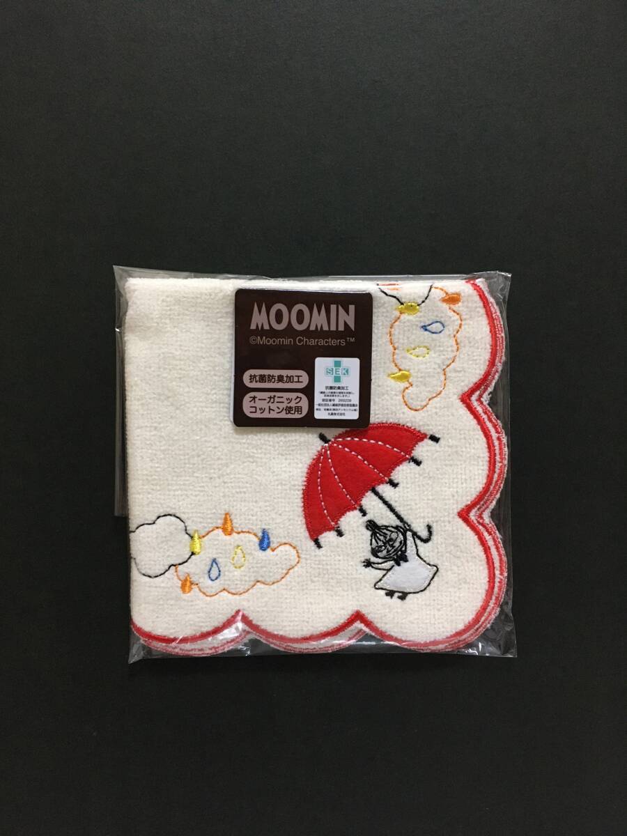 MOOMIN/ムーミン 刺繍タオルハンカチ☆彡 リトルミイ☆ 雲と傘 抗菌防臭加工 オーガニックコットン ミニタオル 新品未開封品 丸眞拍卖