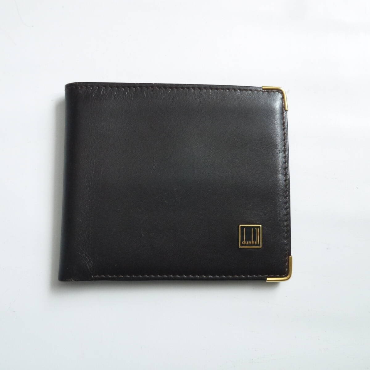 $ 美品 $ 希少カラー♪■ dunhill ■ ダンヒル■ 本革 レザー素材・ 2つ折り 財布 カード入れ コインケース■ 小銭入れ付き■ チョコレート拍卖