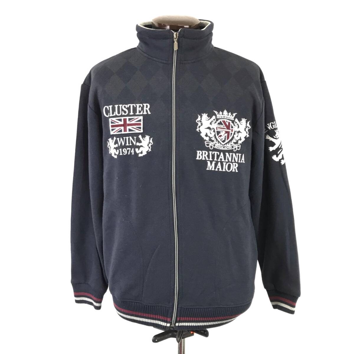 PRACTICAL【プラクティカル】薄チェック柄/ジャージジャケット【メンズL/紺/navy】アウター/Jacket/Jumper◆BJ074-a拍卖