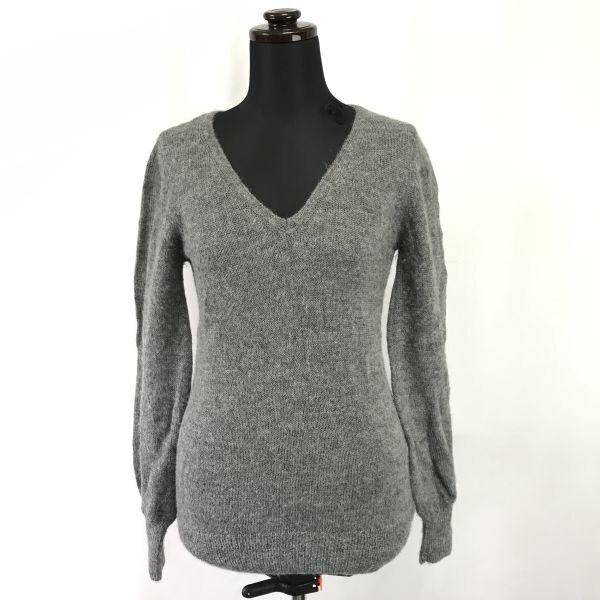 スライ/SLY★アルパカ100%/セーター【1/レディースS/グレー/gray】Vネック/ニット/長袖/sweaterTops/Shirts◆sBH913拍卖