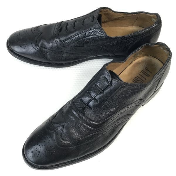 Vintage★JD Fisk/JDフィスク★本革/グッドイヤー製法/ウイングチップ【11/28.5-29.0/黒/BLACK】内羽根/ビジネス/dress shoes◆A-83拍卖