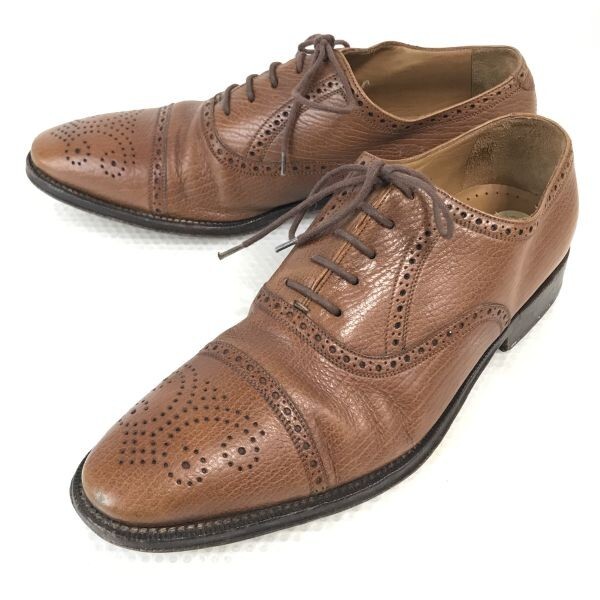 スペイン王室御用達★バラッツ/BARRATS 1890★シボ本革/マッケイ製法/セミブローグ【9.5/28.0/茶/BROWN】ビジネス/dress shoes◆bJ-110拍卖