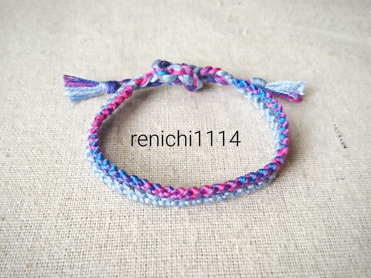 2連ミサンガ☆水色&青系ミックス☆アンクレット拍卖