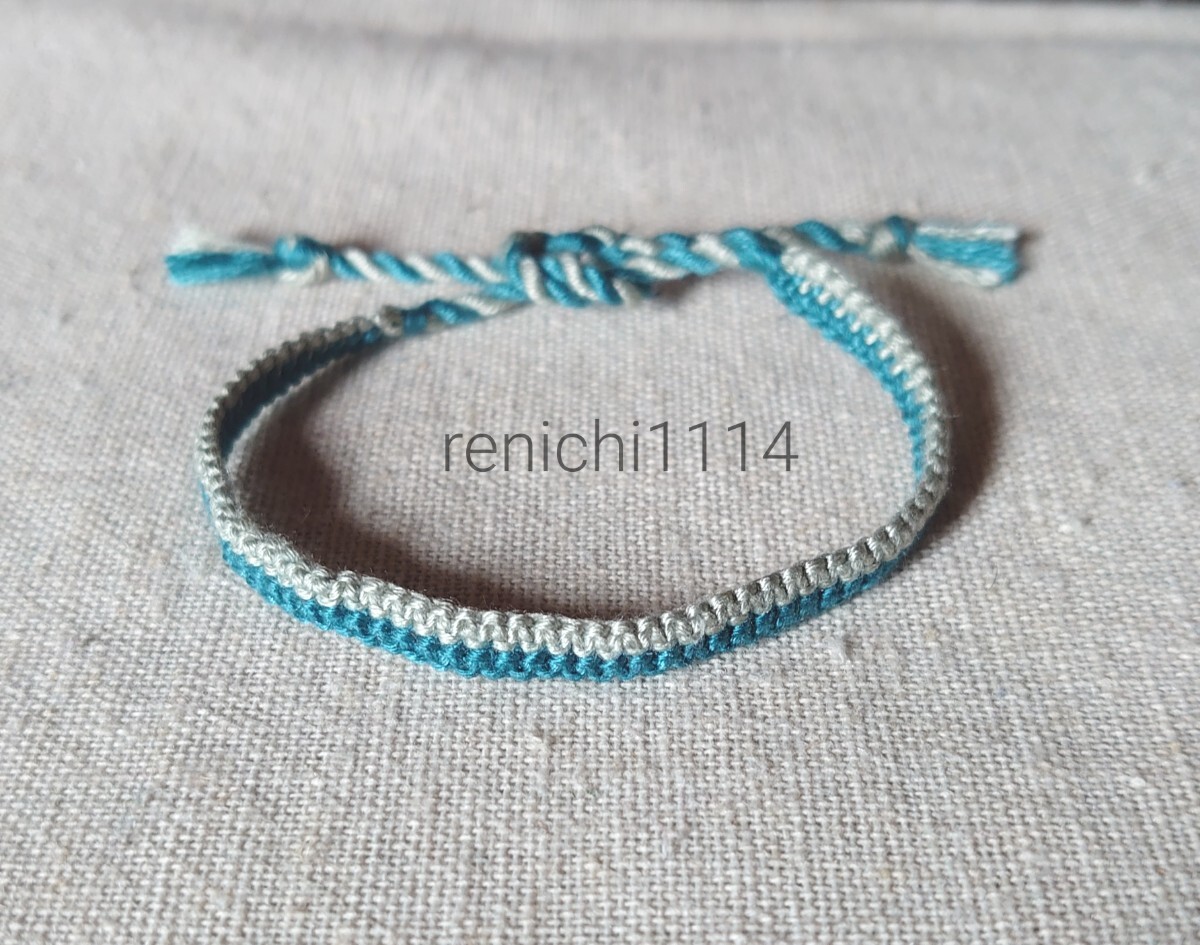 ミサンガ☆濃淡グリーン☆ブレスレット☆アンクレット拍卖