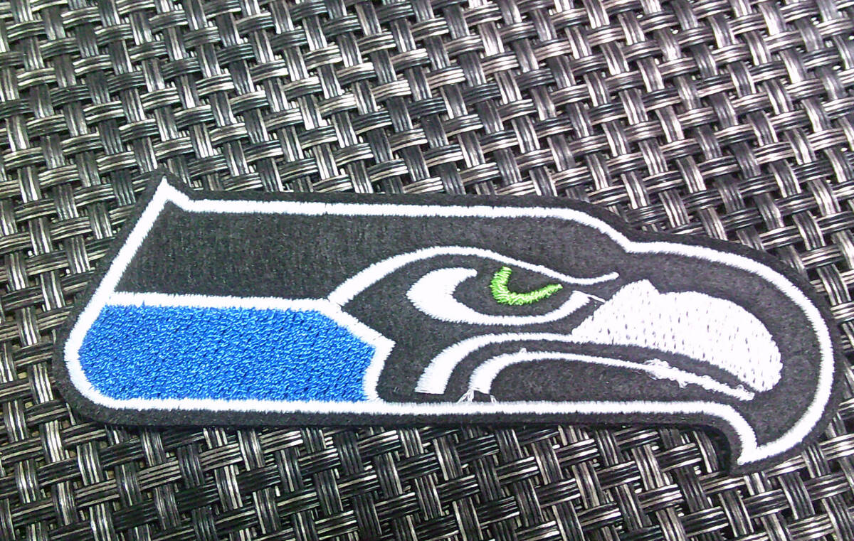 《右SH黒青海鷹》球魂NFLシアトル・シーホークスSeattleSeahawks刺繍ワッペン■激渋US洋服DIYアメリカ◎アメフト アメリカンフットボール拍卖