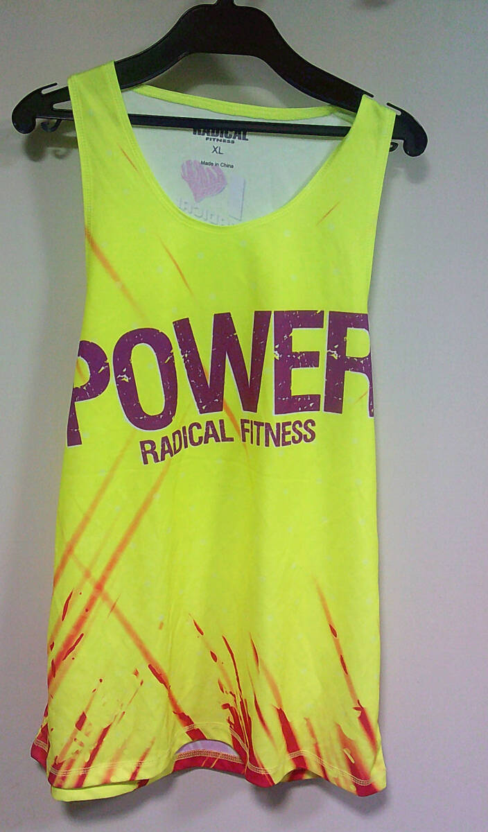 美品XL■《蛍光黄PW》POWER RADICAL FITNESS FIGHTDO  FIGHT DO ラディカルフィットネス タンクトップ■フィットネス 筋トレ 運動拍卖