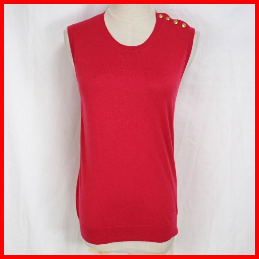 ★Louis Vuitton/ルイヴィトン ニットベスト レディースM/レッド系/ウール×カシミヤ×シルク&1201700741拍卖