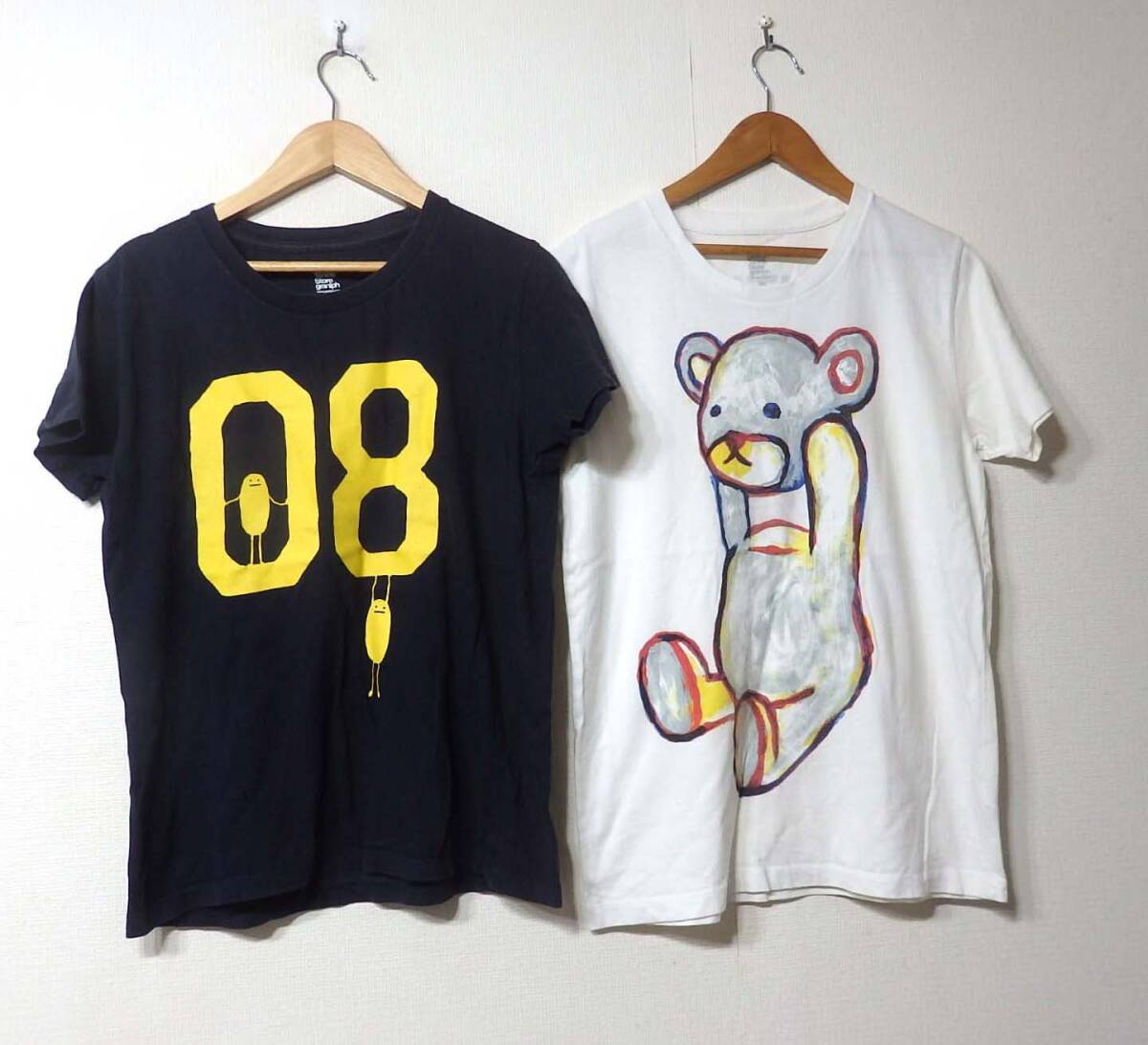 【送料無料】グラニフTシャツ2枚セット/SSサイズ(レディースM相当)コントロールベアビューティフルシャドー graniph拍卖