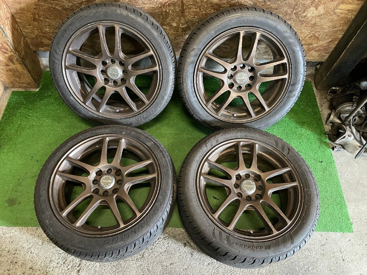 RAYS UNITED ARROWS WR 16インチ 7J +42 205/45R16 225/45ZR16 NANKANG 2023年製 バリ山 夏タイヤ タイヤホイール 4本セット H42拍卖