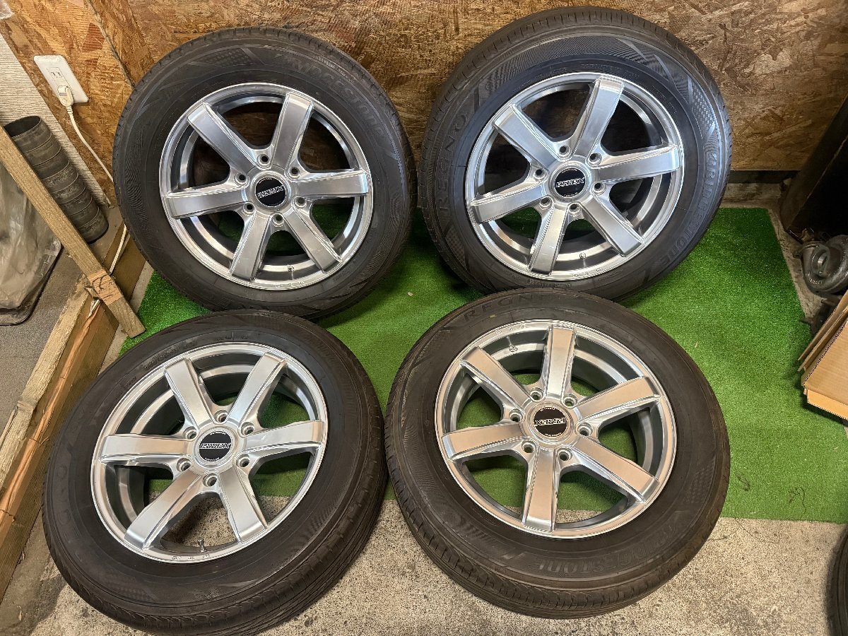 美品 ESSEX EC-17 17インチ 6.5J +38 PCD 139.7 6H 215/60R17BRIDGESTONE REGNO GRVⅡ バリ山 夏タイヤ タイヤホイール 4本セット H24拍卖
