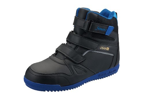 ●シモン●鋼製先芯入り 高所作業用安全靴 鳶技S028【黒・26.5cm】3本マジックテープ式・踵への衝撃吸収の品、即決3380円♪拍卖