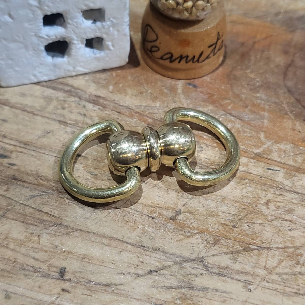 レザークラフト 真鍮 Brass 回転カン サイズ●小拍卖