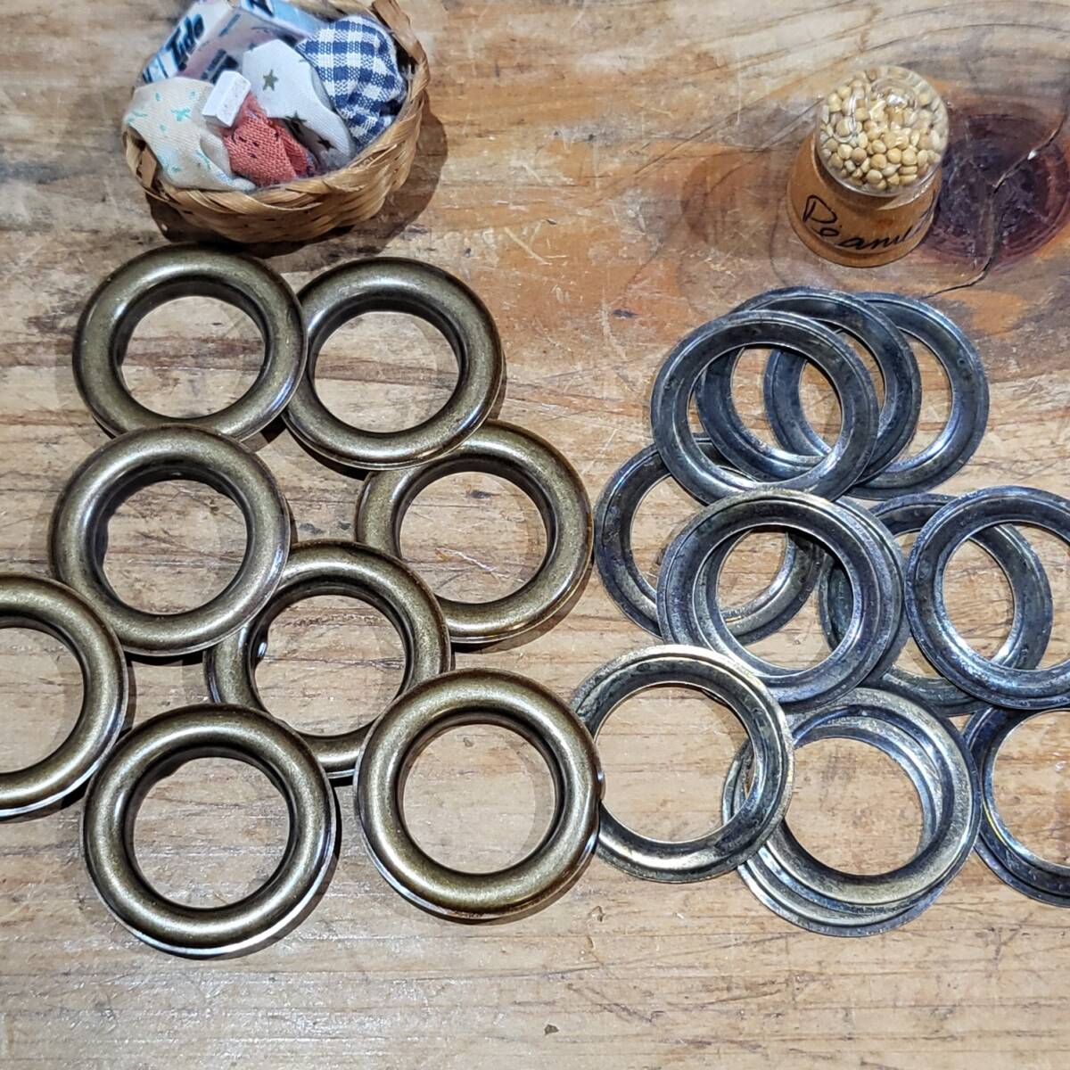 レザークラフト 両面 ハトメ2000# ブロンズ色 10組セット 内径20mm拍卖