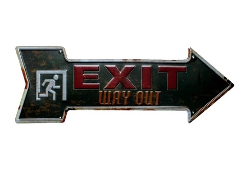 A205 矢印 メタル サイン ブリキ 看板 金属 製 プレート アート パネル 店 おしゃれ 右 方向 出口 EXIT WAY OUT 【637】拍卖