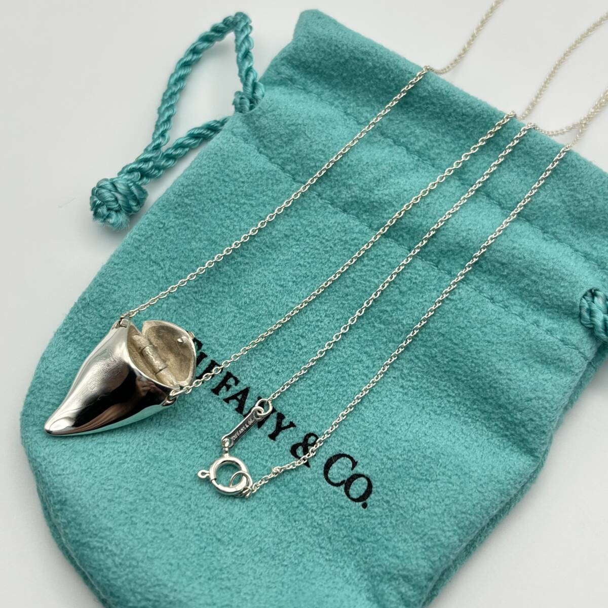 ☆ 希少品 ティファニー ビンテージ ポッド ピルケース ロング ネックレス ペンダント シルバー 925 Tiffany&co Silver Necklace Pendant拍卖