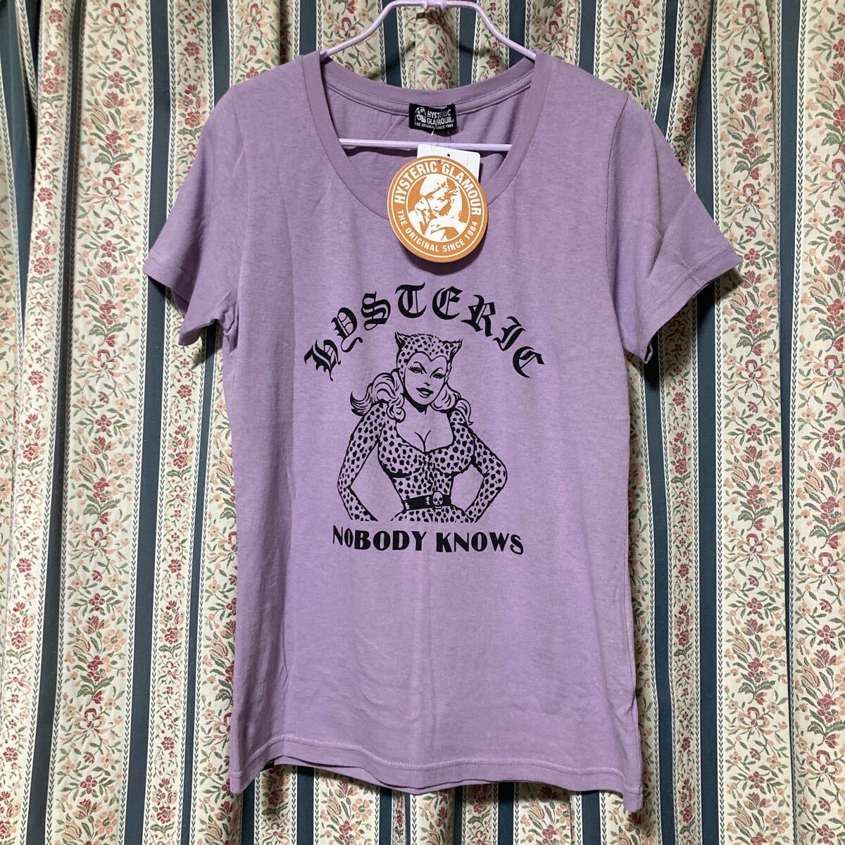 新品!ヒステリックグラマー レオパードガール柄 Tシャツ 半袖 チビサイズ チビT HYSロゴ レトロ ボンテージ イラスト グラフィック拍卖