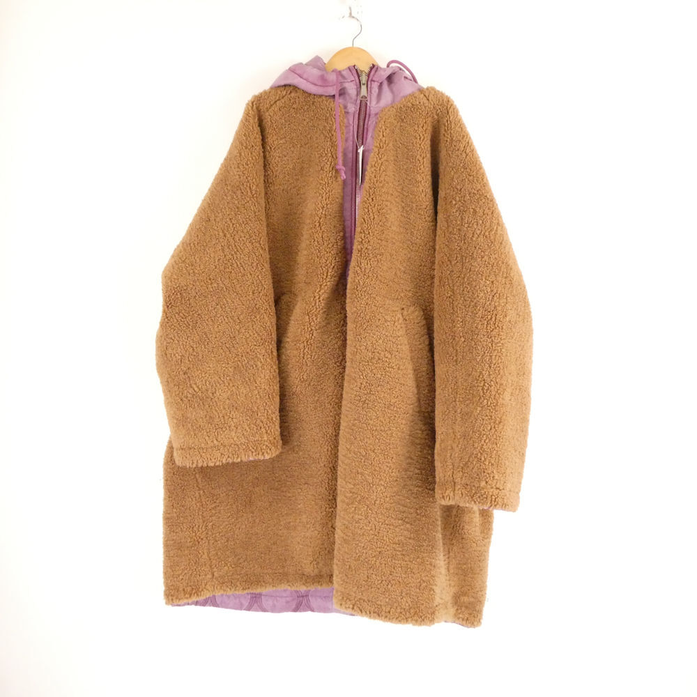 美品 DIESEL ディーゼル オーバーサイズ リバーシブルナイロン ボアコート XXS ナイロン モッズコート オーバーサイズ パープル AN1996B6拍卖