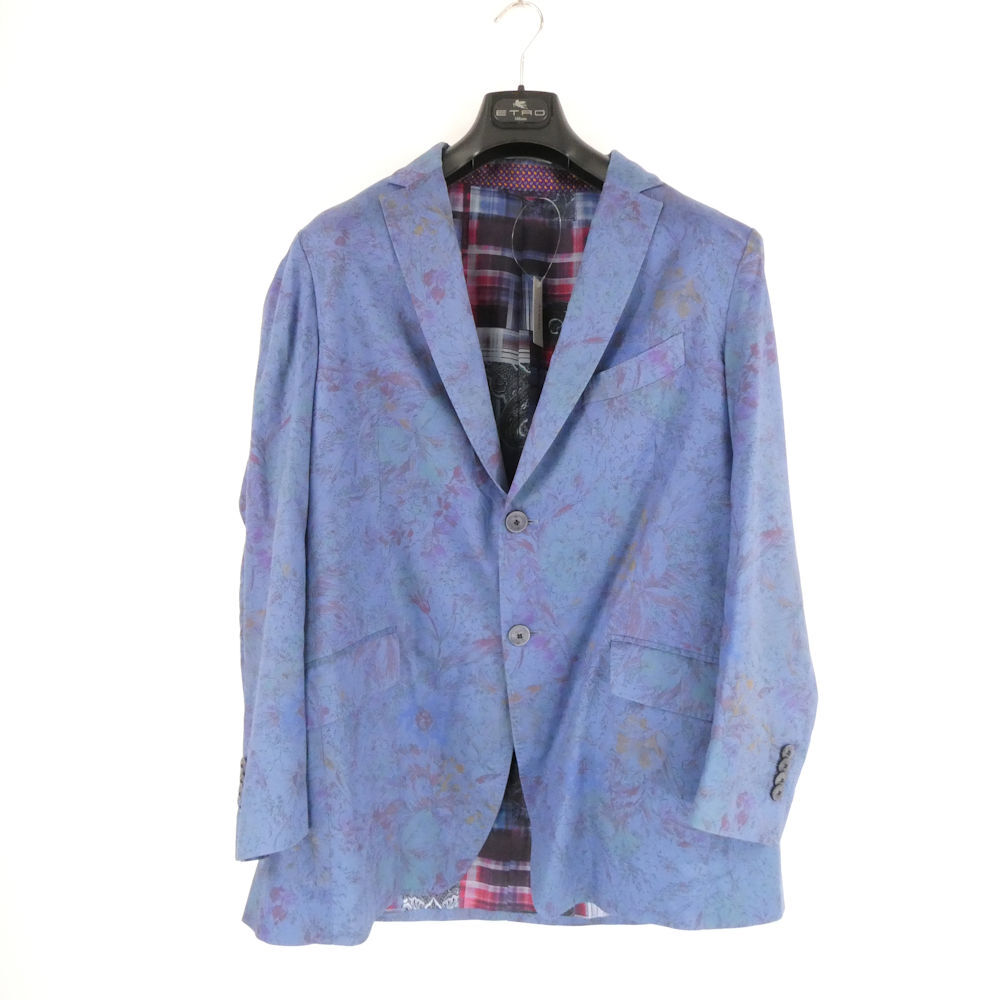 美品 ETRO エトロ 171-1J820-4782 テーラードジャケット 56 コットン100% 総柄 総裏 メンズ AY6431W拍卖