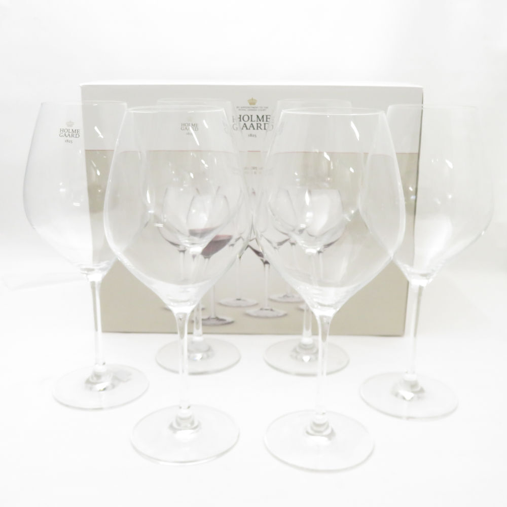 美品 Holmegaard ホルムガード カベルネ レッド L ワイングラス 6客 セット H24 赤 SU12939Z拍卖