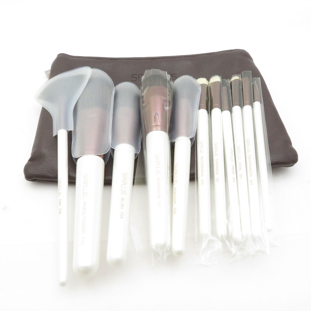 未使用 SIXPLUS シックスプラス ホワイトパール メイクブラシ 11本セット メイクブラシ 1式 化粧筆 BM10867F拍卖