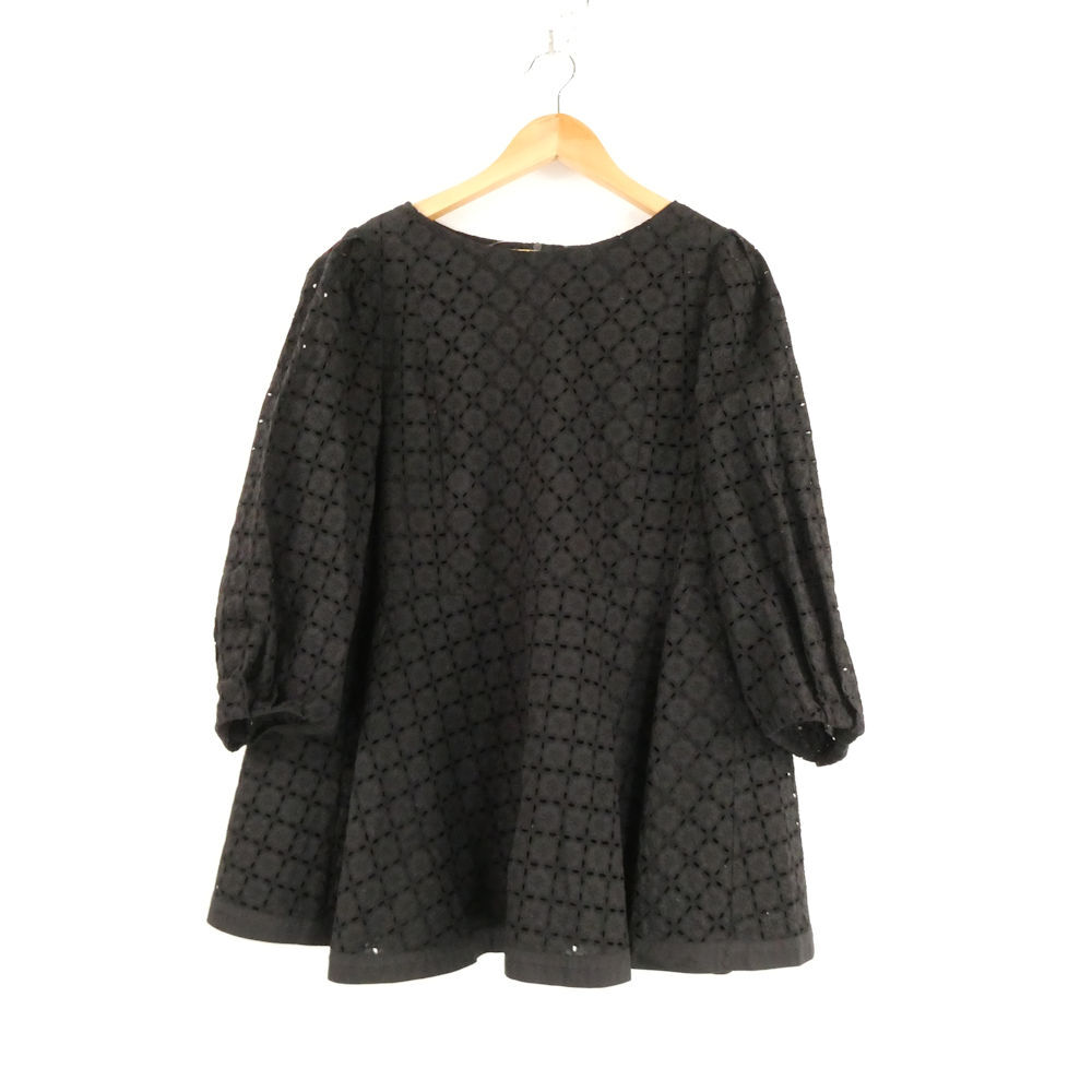 美品 FOXEY フォクシー 43442 ビーチハウス ブラウス 40 M コットン100% 五分袖 レース トップス レディース AM7068A33拍卖