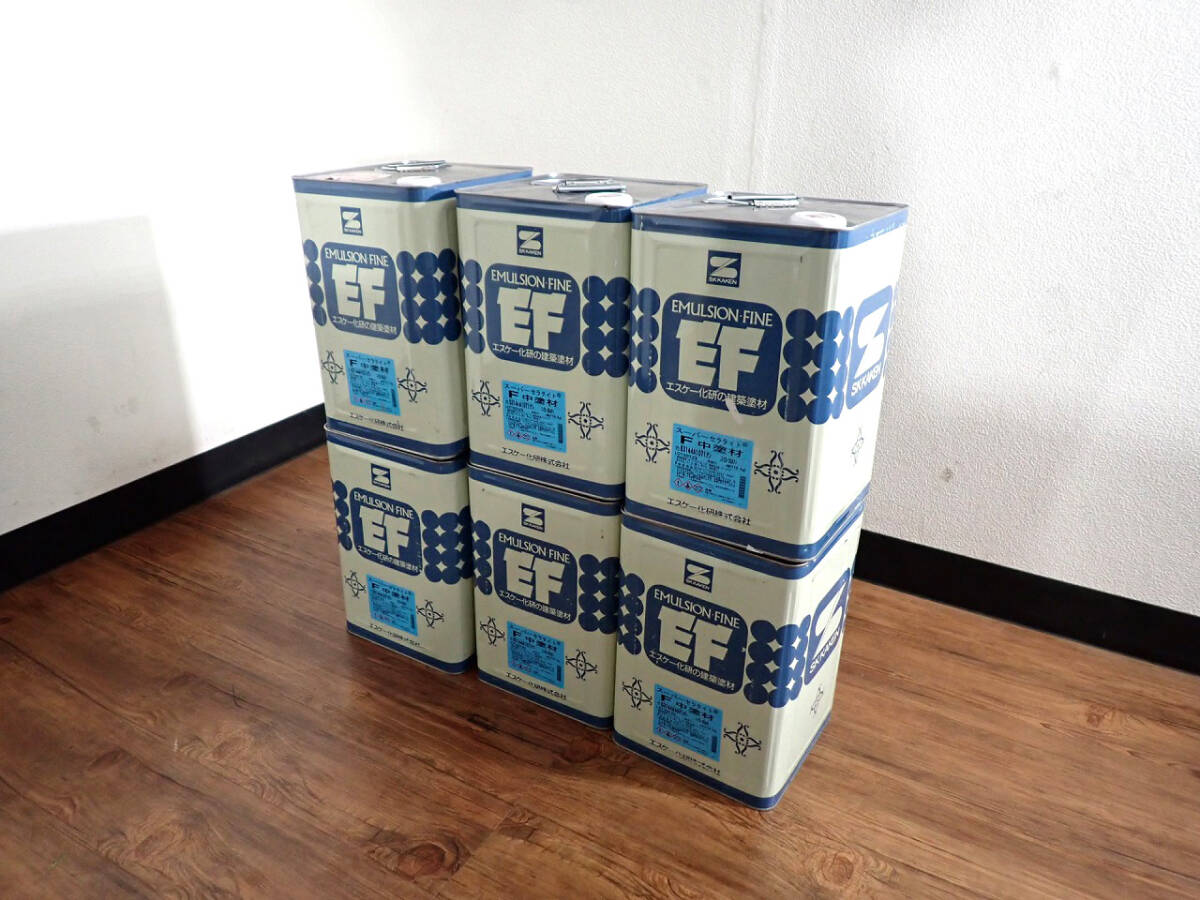 新品 塗料 SK スーパーセラタイトF エスケー化研 16kg× 6缶セット 中塗材 色:B3144A1071タン 水性1液 無機ふっ素 内外装 埼玉県 戸田市 2拍卖