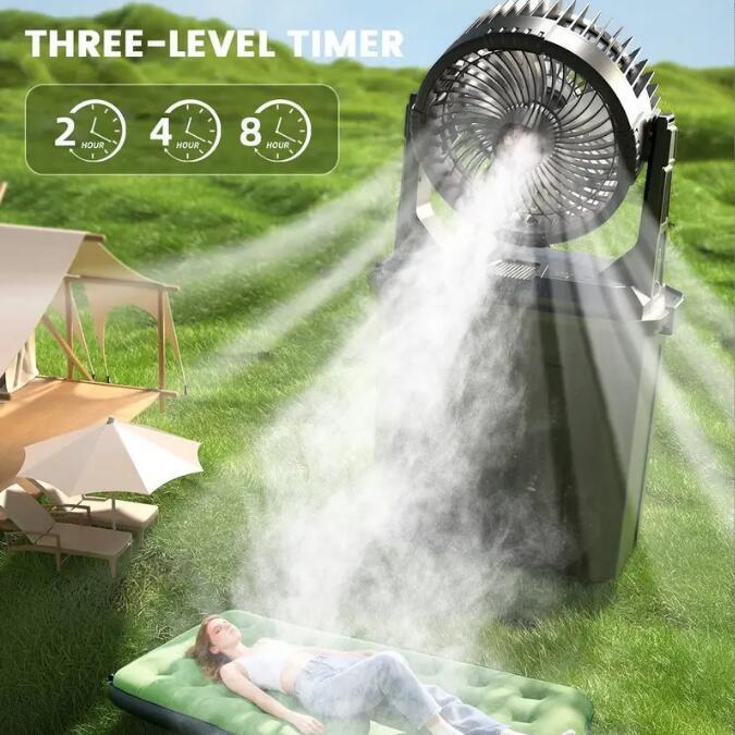 人気品キャンプ 扇風機 噴霧機能 ミストファン 20000mAh 大容量バッテリー ミスト瞬間冷却10L水タンク USB充電式省エネ車中泊キャンプ用品拍卖