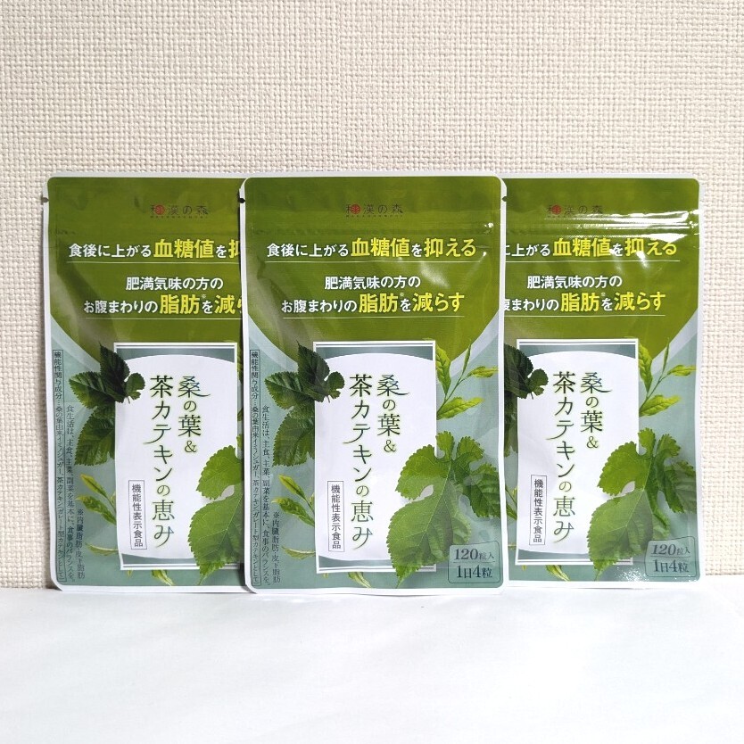 ☆送料無料☆ 桑の葉&茶カテキンの恵み 3袋(3ヶ月分) 和漢の森 匿名配送 血糖値 体脂肪 ダイエット 機能性表示食品拍卖