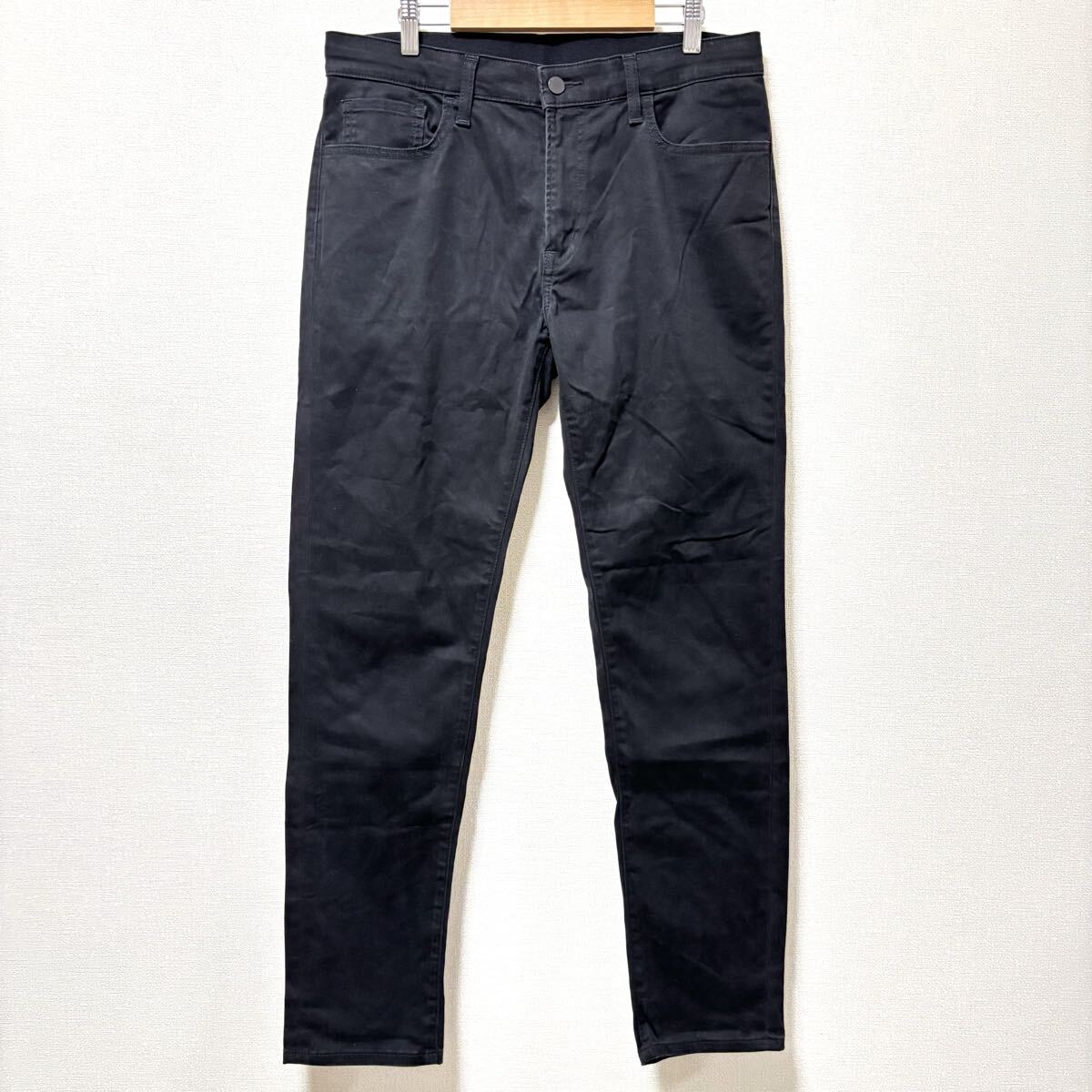 アクティブなシーンにも◎【UNIQLO】ユニクロ イージー スキニー パンツ ジーンズ ストレッチ スリム ブラック 黒 メンズ サイズL/Y35426SS拍卖