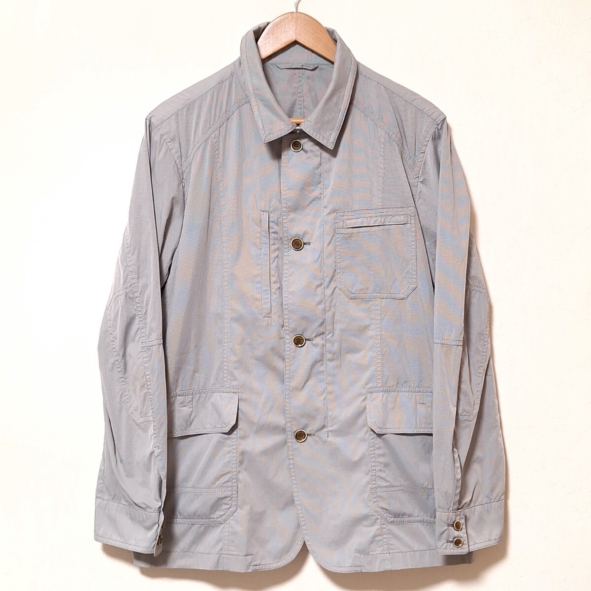 大人カジュアル【THE SCOTCH HOUSE】ザスコッチハウス ジャケット 裏メッシュ グレー 灰色 薄手 メンズ 大きいサイズ サイズLL /Y35398QQ拍卖