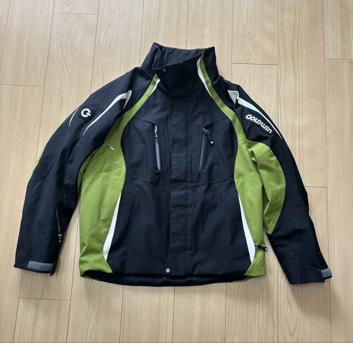 ゴールドウイン 高性能 ナイロン ジャケット (S) 黒x緑 ウインター ウエア スキー スノーボード スノボ Goldwin G-3010拍卖