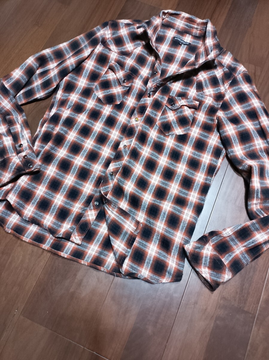 ハイダウェイ NICOLE チェック 長袖シャツ ウエスタン シャツ Sz.48 メンズ コットン/襟袖ワイヤー拍卖