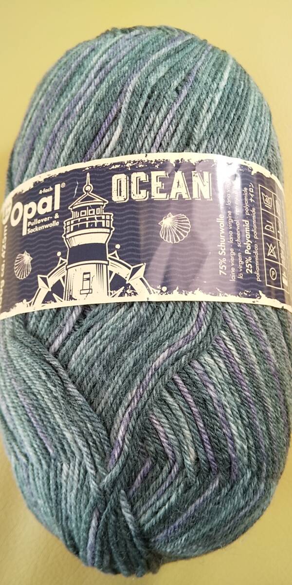 ★ 毛糸 Opal オパール Ocean オーシャン #9973 いかだ 4ply/4本撚り (M)_b1j ドイツ製 ソックヤーン 靴下 ★拍卖