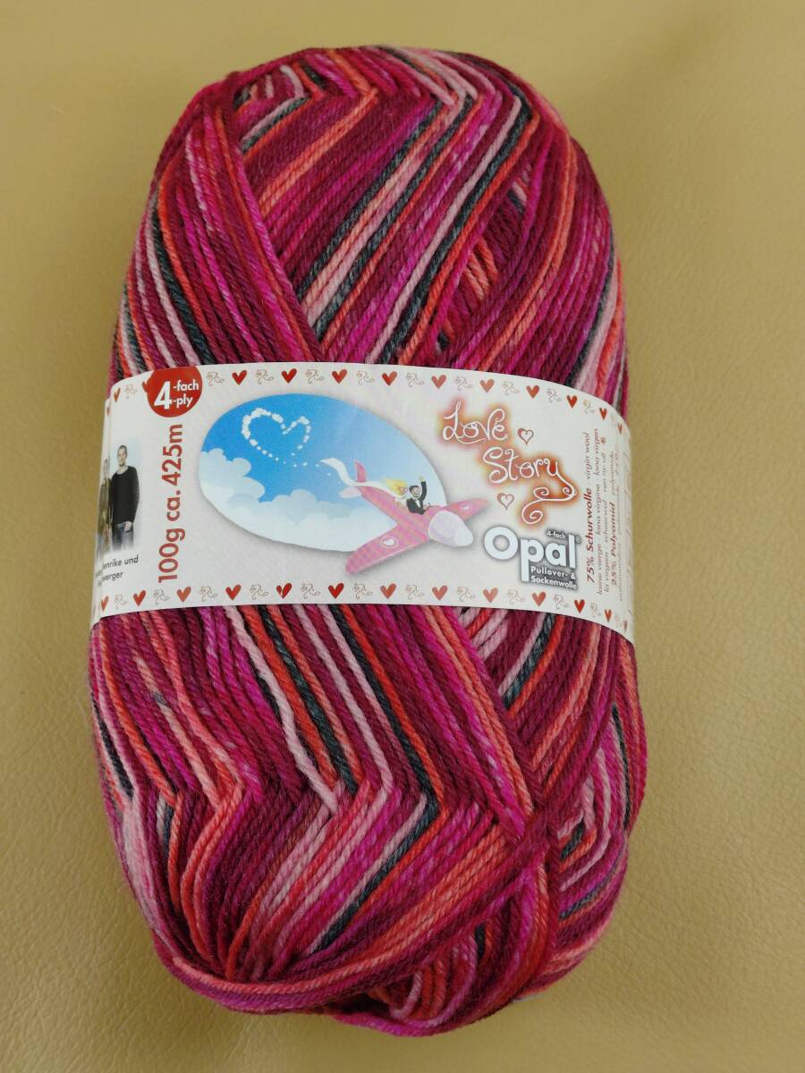 ★ 毛糸 Opal オパール LoveStory Wolke ラブストーリー 有頂天 #7913 4ply/4本撚り (M)_b1j ドイツ製 ソックヤーン 靴下 ★拍卖