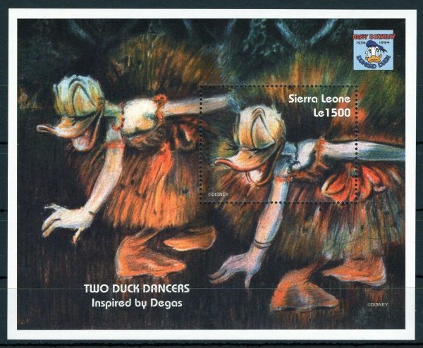 シエラレオネ切手『ディズニー』(Two Duck Dancers)拍卖