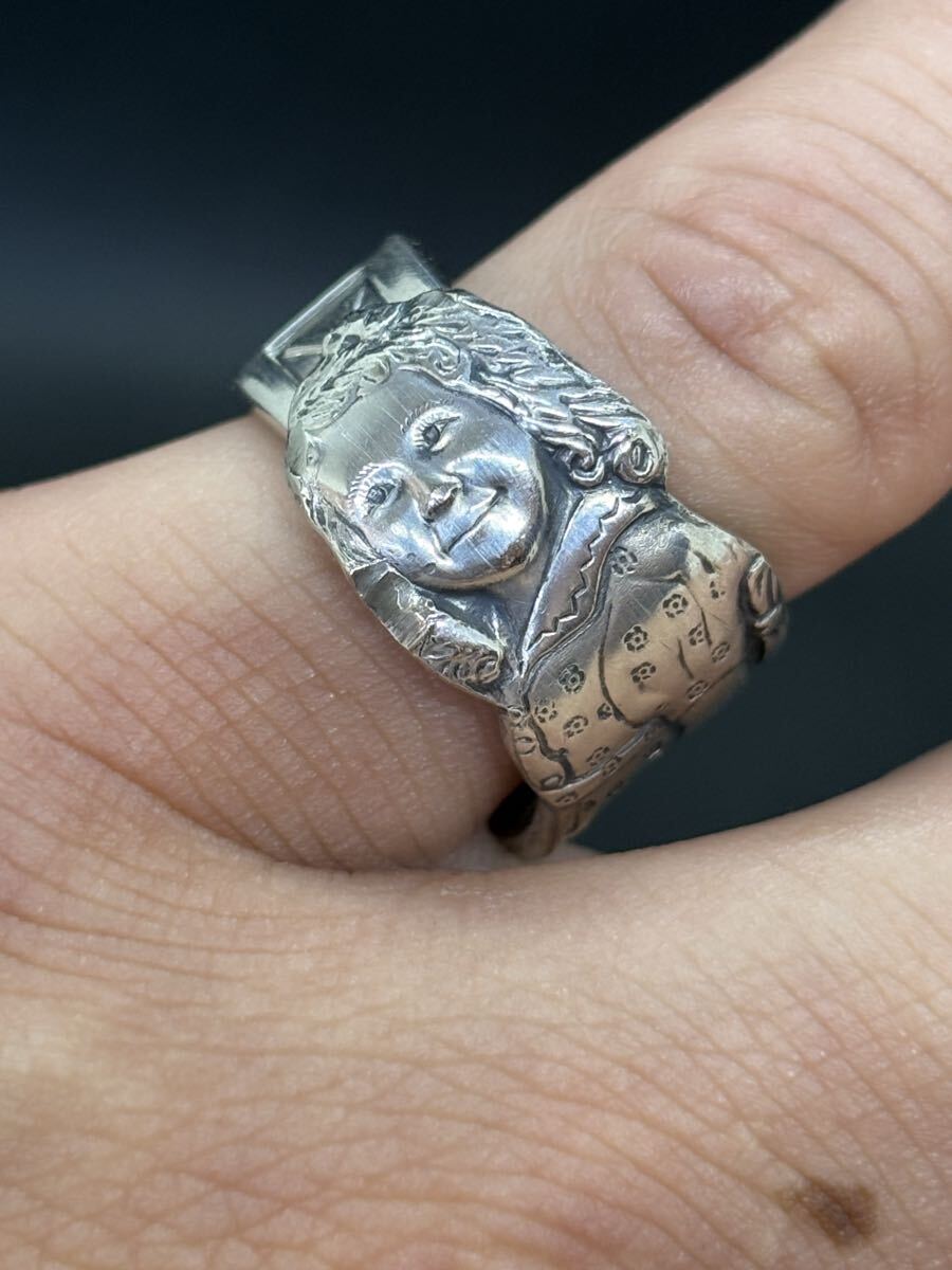 ヴィンテージ リング スプーンリング 11号 調節可 60s カナダ イヴォンヌ ディオンヌ家の五つ子 5853拍卖